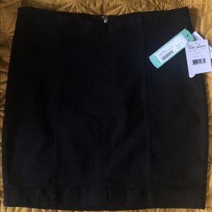 Free People Black Denim Mini Skirt